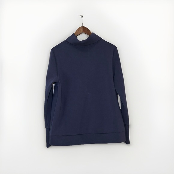 Addison Bay Womens Navy Cowl Neck Pullover Sweatshirt Gold Zipper - Picture 5 of 6